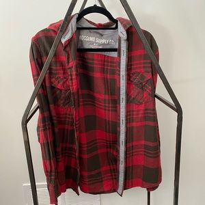Red and green plaid shirt